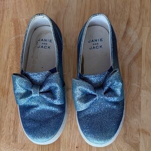 Janie and Jack Glittery Sparkel Blue Dress Shoes Size 12